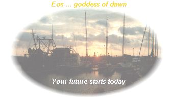 {Autumn dawn in Eastbourne Harbour, with Eos moto your future starts today.}